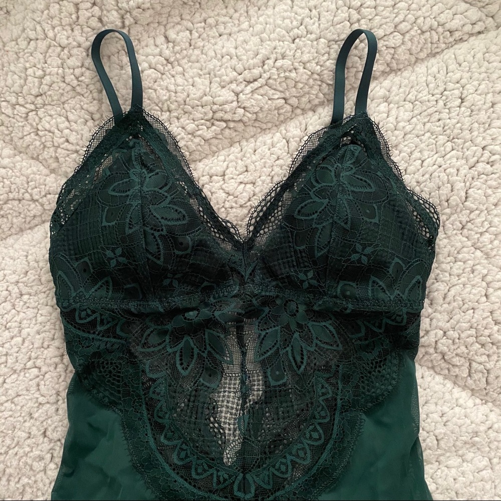 Forest Green Lace Bodysuit